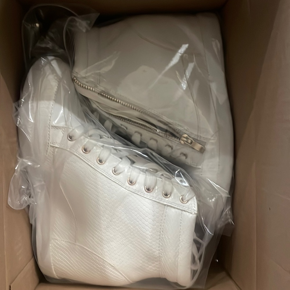 White Wedge sneakers